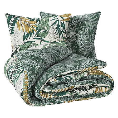 Komplet povlečení Tropik 260 x 240 cm zelený