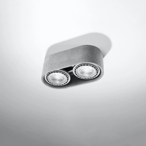 Stropní svítidlo BASIC 2 šedý beton moderní do obýváku a kuchyně Sollux 27 cm