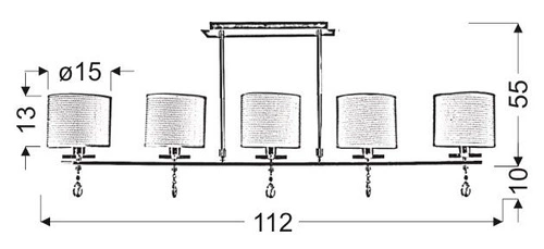 Závěsné svítidlo Estera 5x40W E14 chrom