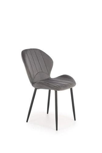 Jídelní židle Griviza Intesi čalouněná šedý samet moderní na černých nohách