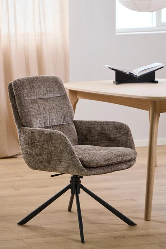 Actona Edgar otočná jídelní židle čalouněná hnědá loft