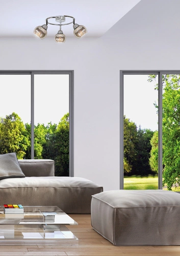 Spirálová stropní lampa Fort 3x10W E14 LED chrom