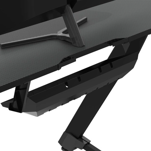 Herní stůl černý Snake 1.0 Intesi moderní s držákem na sluchátka a hrnek 116x60 cm