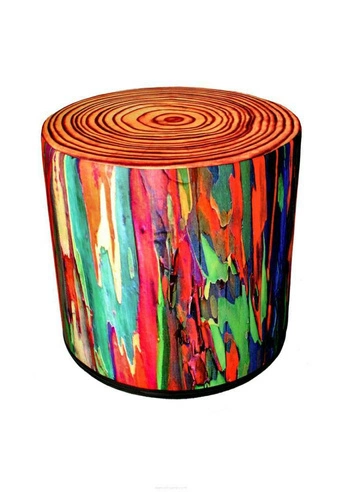 Kulatý taburet Negre Intesi moderní čalouněný multicolor do obýváku nebo ložnice 40 cm