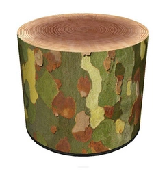 Moderní kulatá taburetka Ivy Intesi čalouněná, vícebarevná, do obýváku a ložnice