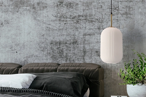 Moderní závěsné svítidlo CRESTO bílá a zlatá do obýváku nebo nad stůl skleněné stínidlo