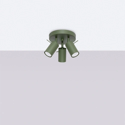 Stropní svítidlo RING 3P moderní olivově zelené ocelové do obýváku a ložnice