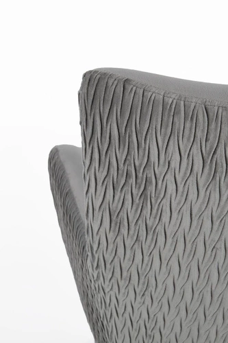 Relaxační křeslo Idris samet šedý do obýváku moderní glamour s vysokými nohami Intesi