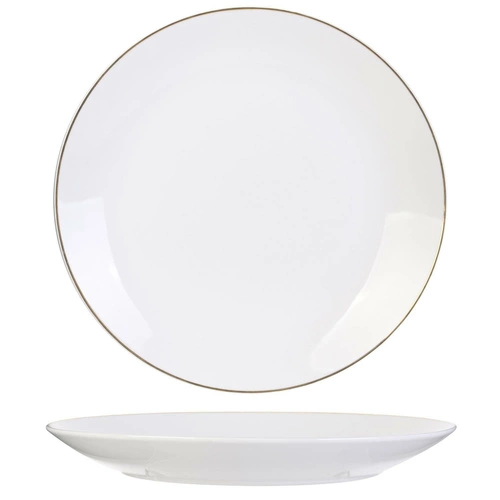 Keramický talíř Pearl Gold 27 cm bílý se zlatým okrajem glamour do jídelny