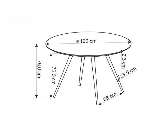 Kulatý jídelní stůl Reyna 120 cm bílý terrazzo moderní snadno čistitelný Intesi