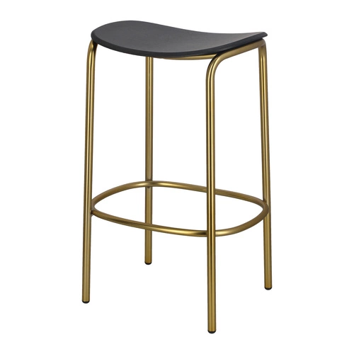 Barová stolička bez opěradla TRICK wood 65 cm černo-zlatá moderní do kuchyně a jídelny SCAB Design