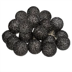 LED světelný řetěz cotton balls Atmosphera černý na baterie 435 cm do ložnice