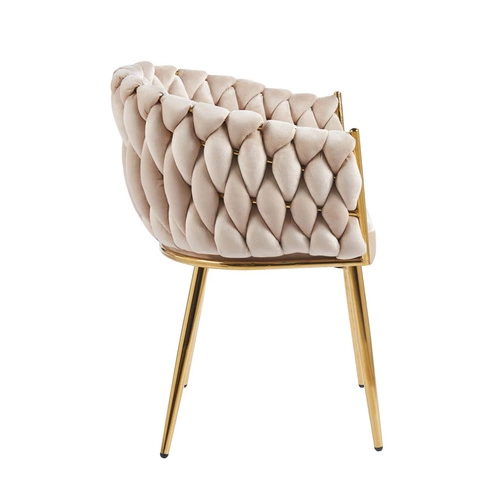 Židle Malaya Velvet béžová/zlaté nohy