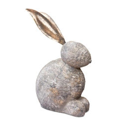 Velikonoční dekorativní figurka králíka Intesi 38 cm šedá stojící pryskyřicová dekorace na komodu nebo stůl