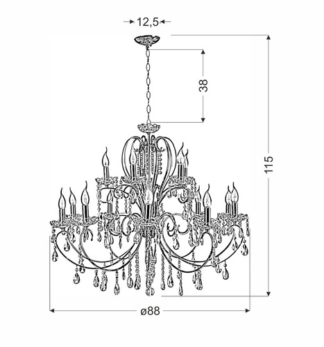 Závěsná lampa Aurora 10+5 *40W E14 chrom