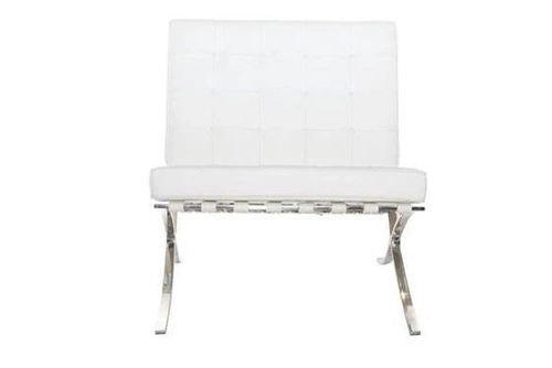 Relaxační křeslo BA1 inspirované Barcelona do obýváku bílá ekokůže moderní glamour