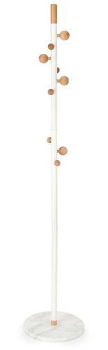 Stojanový věšák do předsíně Pump bílý dřevěný moderní skandinávský Intesi