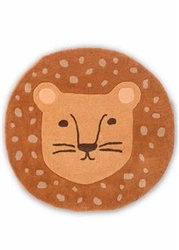 Dětský koberec Decor Kids Lion kulatý moderní vlněný 80x80 cm oranžový
