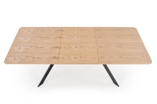 Rozkládací jídelní stůl Carbad dub přírodní černé nohy moderní loft 160-220x90 cm Intesi