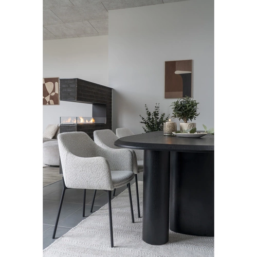 Jídelní čalouněná židle Melilla boucle bílá s područkami skandinávský styl Intesi