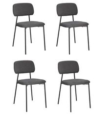 Sada 4 tmavě šedých židlí Esther