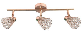 Moderní stropní lampa Glossy 3 světla růžové zlato nastavitelná do obývacího pokoje