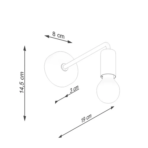 Nástěnné svítidlo NORAH černé moderní kovové do obýváku a ložnice SOLLUX LIGHTING