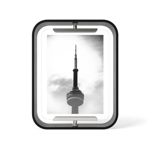 Dřevěný otočný fotorámeček 10x15 cm Bellwood černý na stůl Umbra