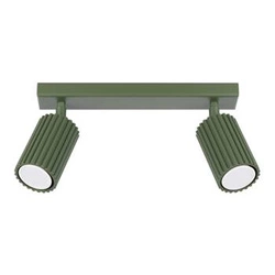 Stropní svítidlo KARBON 2 olivově zelené moderní hliníkové do obývacího pokoje s nastavitelným stínidlem