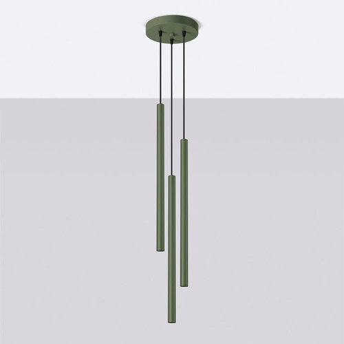 Visící lampa PASTELO 3 zelená oliva