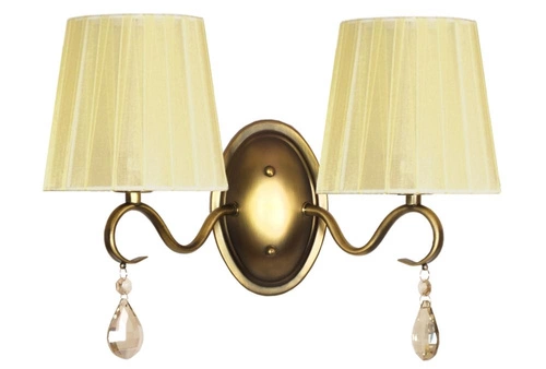 Nástěnné svítidlo Fiesta zlaté glamour s dvojitým stínidlem do obýváku a ložnice CANDELLUX