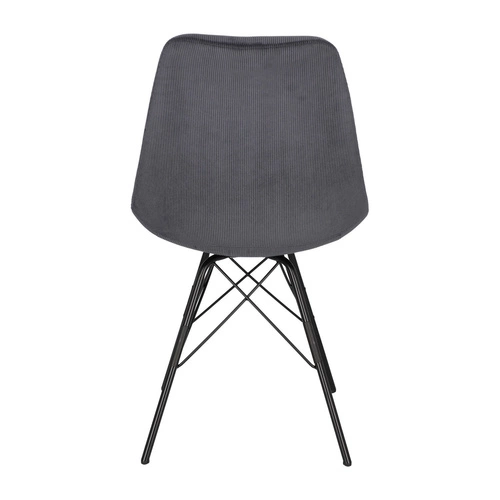 Čalouněná jídelní židle Eris moderní antracitový manšestr na černých nohách Actona