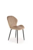Čalouněná židle Griviza Velvet béžová do jídelny moderní sametová na černých nohách