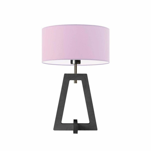 Noční lampička do ložnice glamour Clio fialová s látkovým stínidlem dřevěná LYSNE personalizovaná