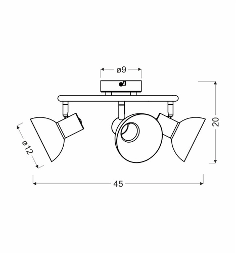 Stropní svítidlo Diso moderní černé se zlatem, nastavitelné do obývacího pokoje a ložnice, 3bodové