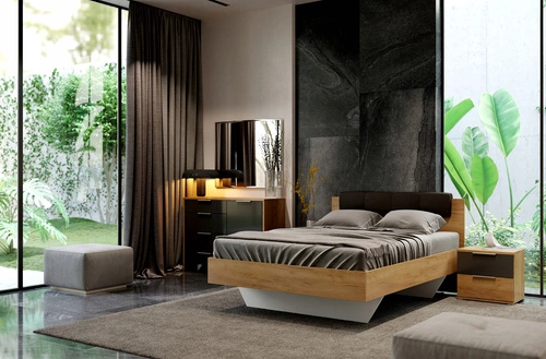 Komoda se zásuvkami Lana 160 cm dub craft a šedá moderní do obýváku Intesi