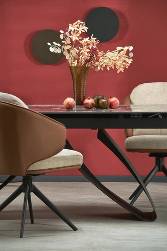 Rozkládací jídelní stůl Margareth černý mramor 180–260 cm moderní industriální Intesi