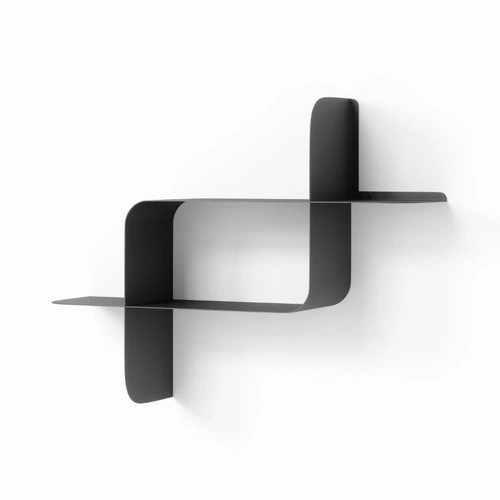 Sada 2 moderních černých nástěnných polic Montage Umbra na knihy a dekorace