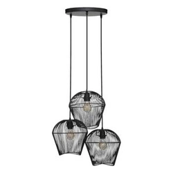 Visící lampa Jena 3 žárovky černá