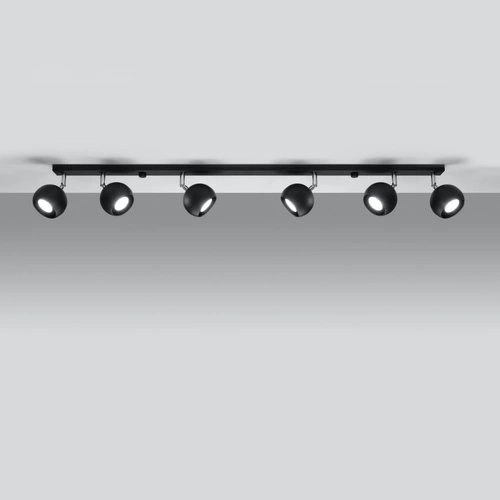 Stropní svítidlo černé Oculare 6L moderní kovové do obýváku kuchyně a jídelny Sollux