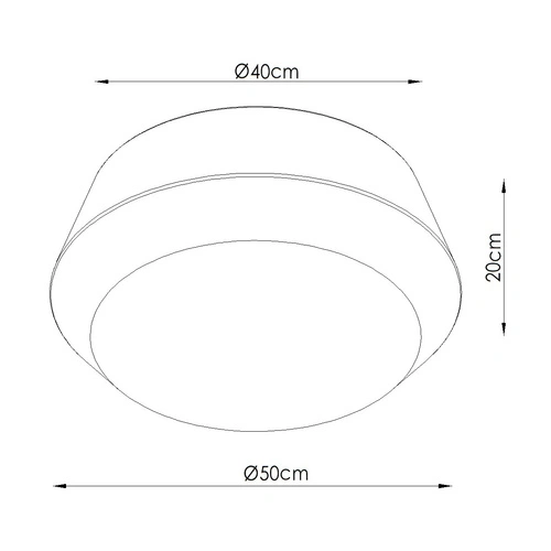 Stropní svítidlo TOP O bílé moderní do obývacího pokoje kulaté 50 cm
