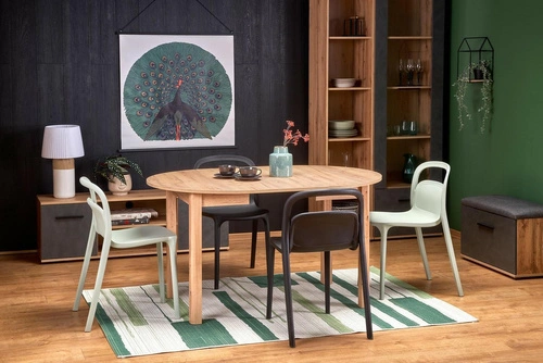 Rozkládací kulatý jídelní stůl Nigo Intesi dub přírodní moderní 102–142 cm