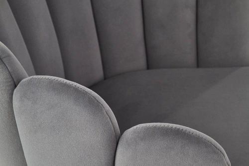 Jídelní židle Finger Intesi čalouněná šedý samet s područkami moderní glamour