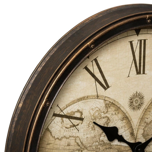 Nástěnné hodiny vintage Tomy Atmosphera 51 cm tiché retro hnědé do obýváku nebo ložnice