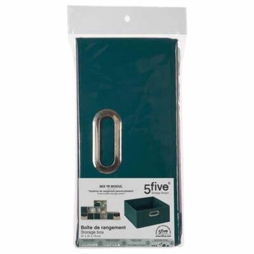 Látková úložná krabice do regálu 31x15 cm modrá s kovovým úchytem 5five simply smart