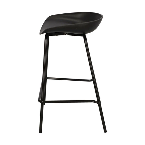 Barová stolička Grego černá 65 cm moderní bez opěradla do kuchyně na kovových nohách Intesi