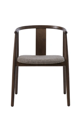 Moderní čalouněná jídelní židle Relate béžová s područkami dřevěná