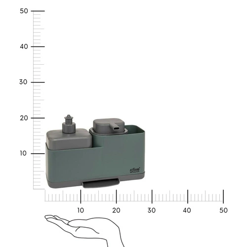 Dávkovač mýdla s organizérem NEO2 zelený 5five simply smart do koupelny moderní