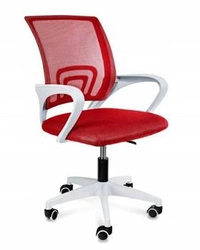 Ergonomická kancelářská židle Splash Intesi červená síťovaná otočná s područkami k pracovnímu stolu