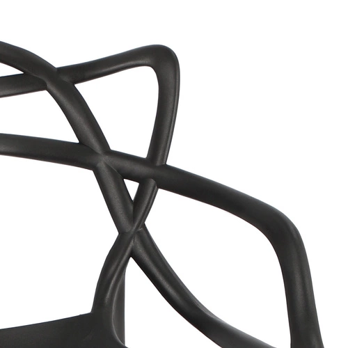 Barová židle Lexi černá moderní s opěrkou z plastu stohovatelná do kuchyně a k ostrůvku 75 cm